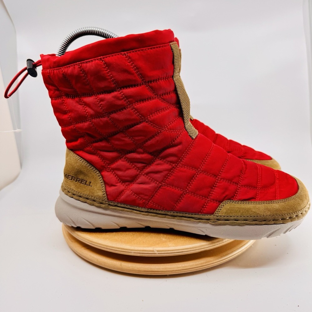 Merrell‎ Hut Moc Mid Boots Men's 9 Red Quilted Prototype New boots winter snow - Picture 4 of 8